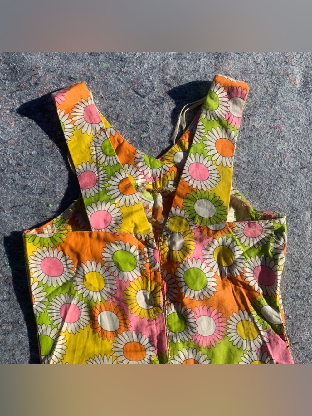 Insanely good vintage 60s 70s mod neon bright floral cotton casual party dress - Picture 16 of 16